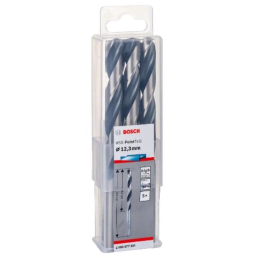 Foret Bosch 2 608 577 291 HSS PointTeQ hélicoïdale 12.3 mm acier
