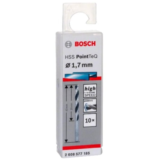 Bohrer BOSCH 2 608 577 185 HSS PointTeQ 1,7 mm 43 mm 10 Stück Silber