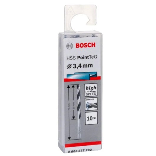 Bohrer BOSCH 2 608 577 202 HSS PointTeQ 3,4 mm 10 Stück Silber