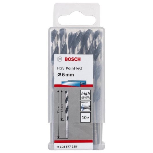 Broche Bosch 2608577228 HSS PointTeQ 6 mm Acier 10 pièces
