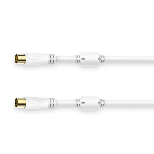 Câble coaxial HAMA 00205249 7,5 m triple blindage blanc connecteurs or