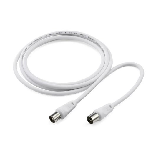 Cable coaxial Hama 00205028 1,5 m double blindage blanc