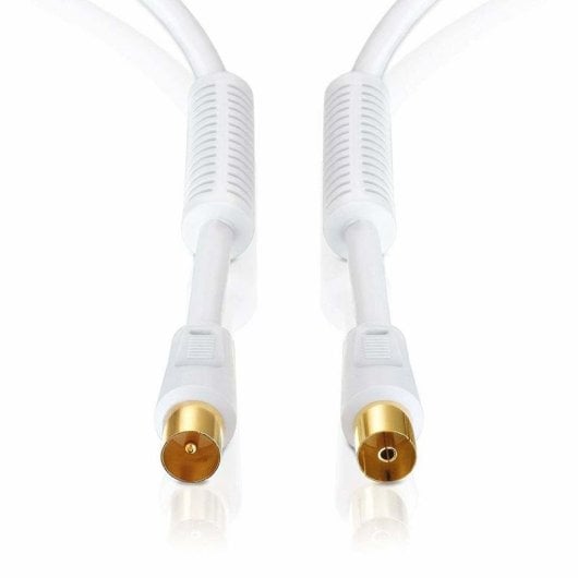 Koaxialkabel Vivanco 48/30 15GW 1,5 m Weiß vergoldete Kontakte