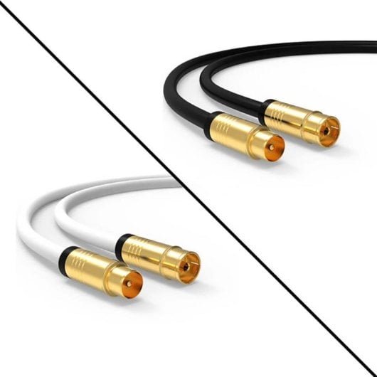 Koaxialkabel Vivanco 48/30 15GW 1,5 m Weiß vergoldete Kontakte