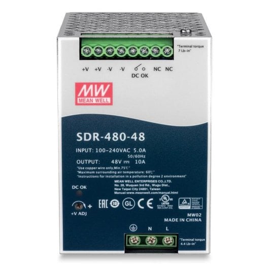 Fonte di Alimentazione TRENDnet TI-S48048 480W con PFC DIN-Rail Protezioni Avanzate