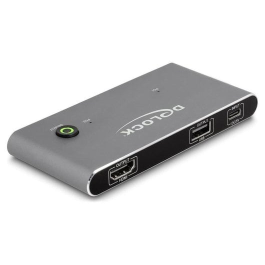 KVM Switch DeLock 11486 USB-C zu HDMI 8K 60 Hz 3x USB-A Metall