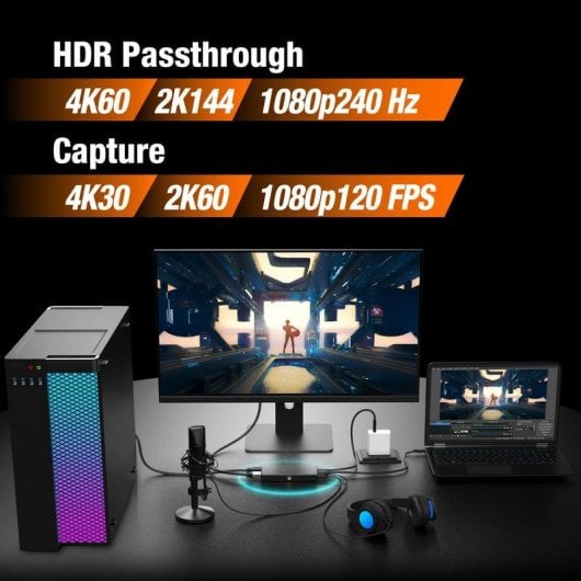 Capture vidéo J5CREATE JVA14-N 4K USB 3.2 HDR Plug and Play Noir