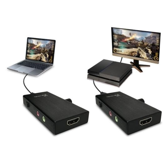 Carte d'acquisition vidéo J5CREATE JVA02-N HDMI vers USB-C Power Delivery 1080p 60fps