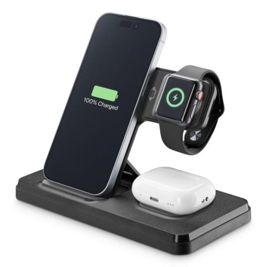 Ladestation Apple Tech Pop 8018080485701 3-in-1 Schwarz USB-C 18W Standfunktion