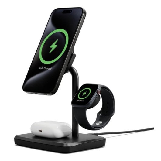 Ladegerät CYGNETT CY5100BUNCP Qi2 3-in-1 Wireless 15W Schwarz USB-C