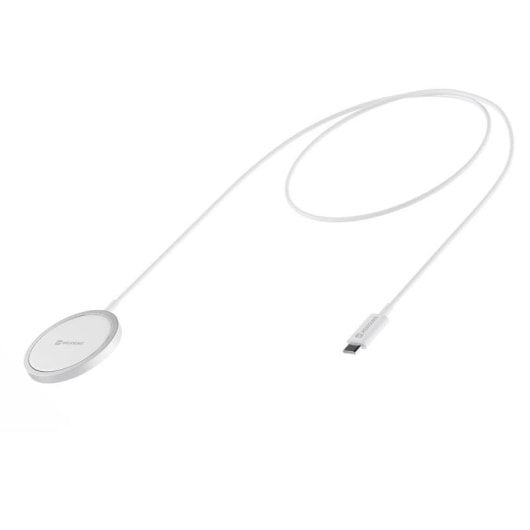 Chargeur sans fil Swissten MagStick 15W USB-C iPhone MagSafe blanc