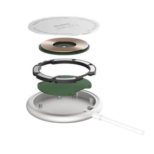 Caricatore wireless CRONG MagSpot MagSafe 15W Alluminio Argento per iPhone