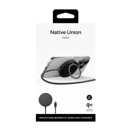 Chargeur sans fil Native Union Snapstand Qi2 support magnétique USB 15 W noir