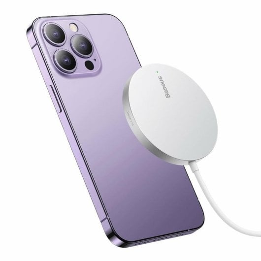 Caricatore wireless Baseus Simple Mini3 15W MagSafe Qi ultrasottile bianco