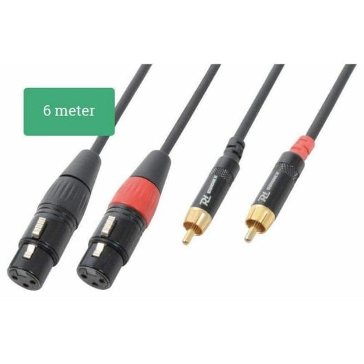 Cable de audio Power Dynamics PD-Connex CX68-6 XLR a RCA 6 m profesional