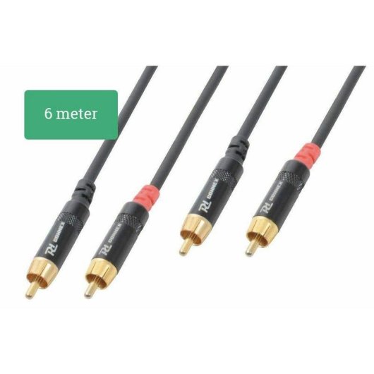 Cabo de Áudio Power Dynamics PD-Connex 177095 2xRCA M 6 m Preto com Blindagem Magnética