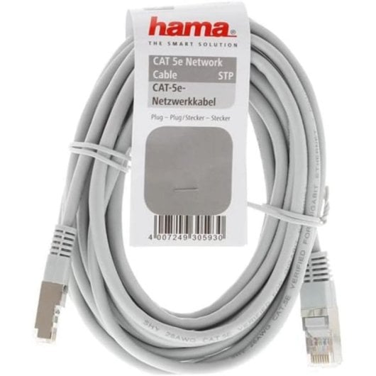 Cable de red Hama 00200915 1,5 m Cat5e gris blindado F/UTP RJ45