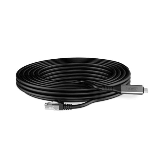 Cabo de Rede DIGITUS AK-300601-050-S 5m Cat6a S/FTP USB-C RJ-45 LSZH Preto