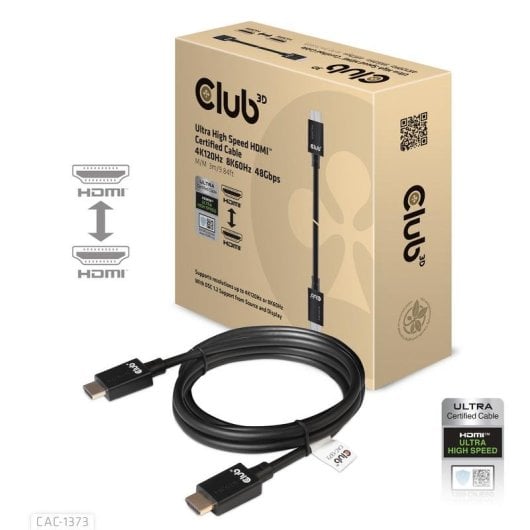 Câble HDMI Club 3D CAC-1373 Ultra Haute Vitesse 3 m 48 Gbit/s HDR 2.1