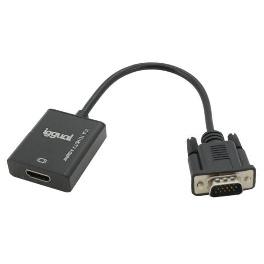 Adaptateur vidéo iggual IGG317297 VGA vers HDMI audio microUSB 0,25 m