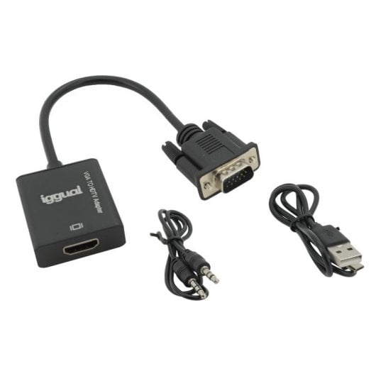 Adaptateur vidéo iggual IGG317297 VGA vers HDMI audio microUSB 0,25 m