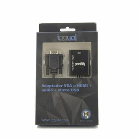 Adaptateur vidéo iggual IGG317297 VGA vers HDMI audio microUSB 0,25 m