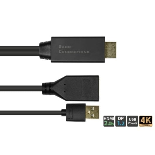 Adaptateur vidéo Alcasa HDMI-AD22 0,3 m HDMI à DisplayPort Noir