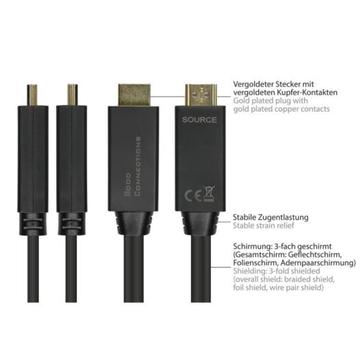 Adaptateur vidéo Alcasa HDMI-AD22 0,3 m HDMI à DisplayPort Noir