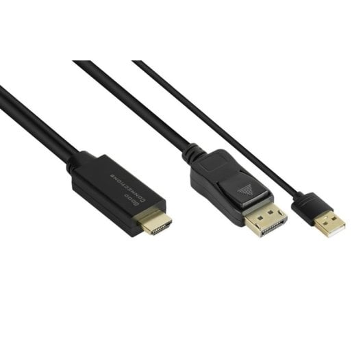 Adaptateur vidéo Alcasa HDMI-DP010 1 m HDMI 2.0b DisplayPort 1.2 Noir