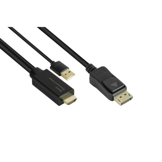 Adaptateur vidéo Alcasa HDMI-DP010 1 m HDMI 2.0b DisplayPort 1.2 Noir