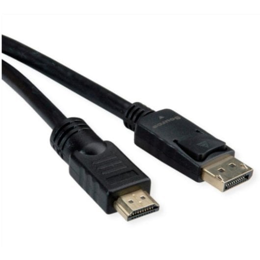Adapterkabel ROLINE 11.04.5777 HDMI DisplayPort 10 m PVC Schwarz