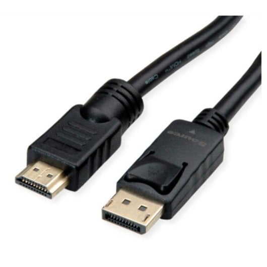 Adapterkabel ROLINE 11.04.5777 HDMI DisplayPort 10 m PVC Schwarz