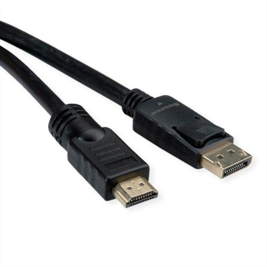 Adapterkabel ROLINE 11.04.5777 HDMI DisplayPort 10 m PVC Schwarz