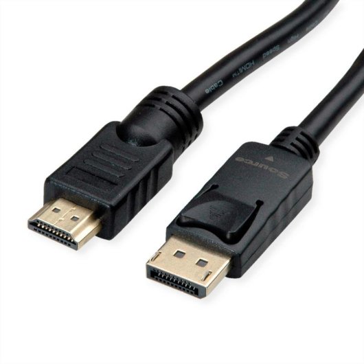 Adaptador de vídeo ROLINE 11.04.5776 HDMI DisplayPort 7,5 m Preto