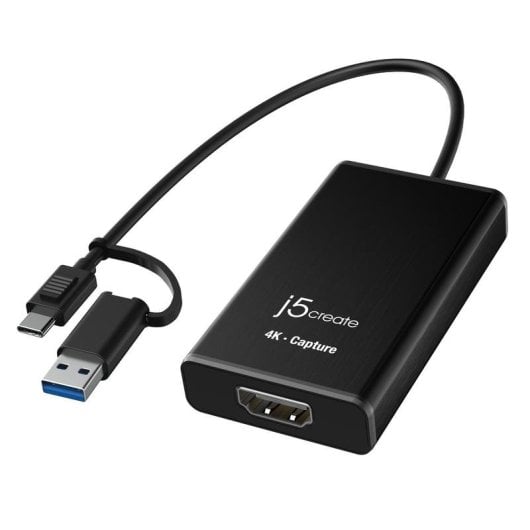 Capture vidéo J5CREATE JVA11-N HDMI 4K USB 3.2 Type-C compacte noir