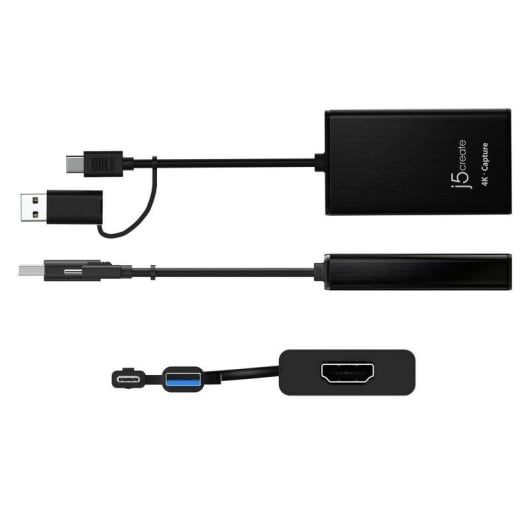 Capture vidéo J5CREATE JVA11-N HDMI 4K USB 3.2 Type-C compacte noir