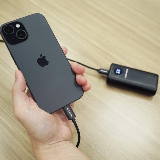 Câble USB-C ADATA CACC-200PN-BK 2m 100W Nylon Charge Rapide Noir