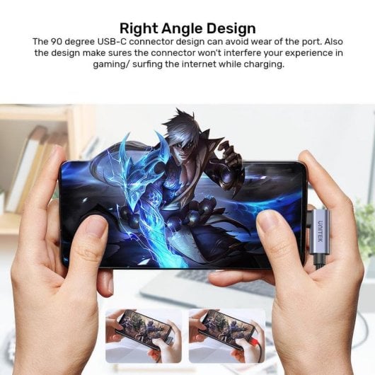 Cabo USB-C UNITEK C14123BK-3M 3 m Malha Preto Cinzento USB 2.0 100W