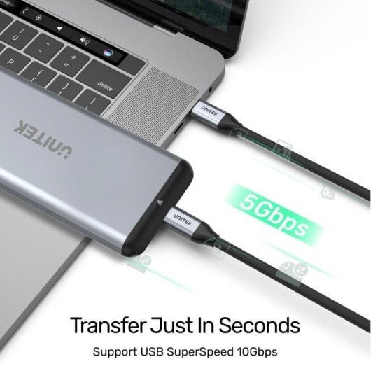 Cable USB-C UNITEK C14091ABK 2 m USB 3.2 Gen 2 5 Gbit/s negro