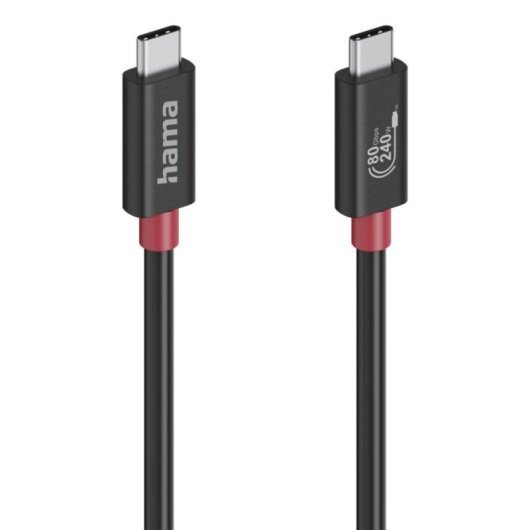 Câble USB-C Hama 00200799 1m USB4 Gen4x2 80 Gbit/s 240 W Noir