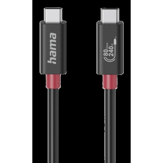Câble USB-C Hama 00200799 1m USB4 Gen4x2 80 Gbit/s 240 W Noir