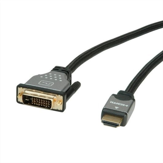Video-Adapterkabel ROLINE 11.04.5876 HDMI Typ A zu DVI-D 1,5 m Schwarz Silber