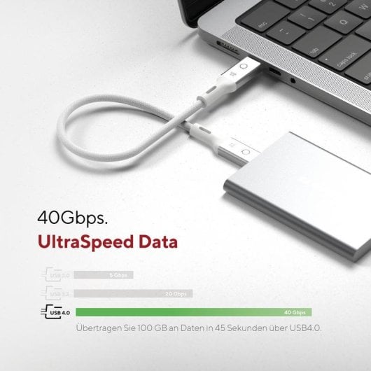 Cavo USB-C LINQ LQCU4030 40 Gbps 240W 0,3 m Grigio Chiaro