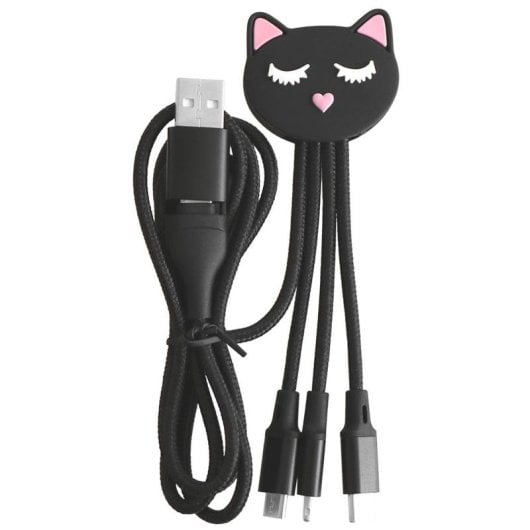 Cable para móvil BIGBEN YKCBLANDYXXLCATB USB-C USB-A Lightning Micro USB 1 m Negro