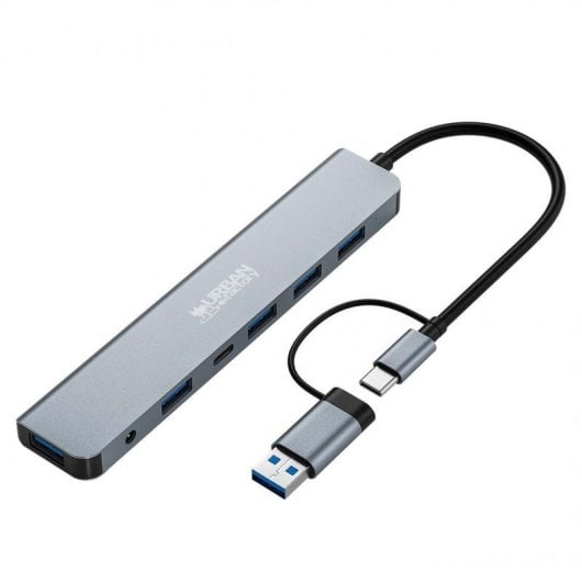 Hub URBAN FACTORY 7 ports 5 Gbit/s MHC70UF USB-A + USB-C aluminium Sideral Grey