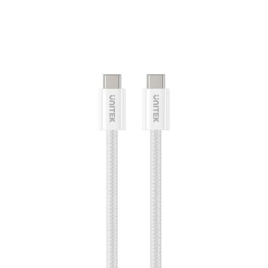 Cabo USB-C UNITEK C14141AWH01-1M 1m 100W Branco Transferência Rápida