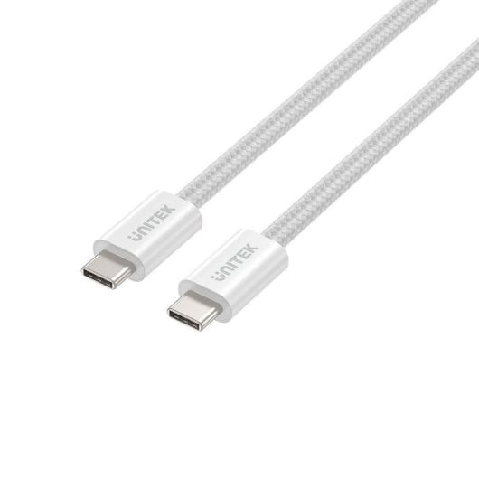 Cabo USB-C UNITEK C14141AWH01-1M 1m 100W Branco Transferência Rápida