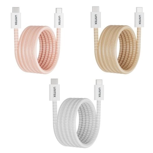 Cabo USB-C UNITEK C14141AWH01-1M 1m 100W Branco Transferência Rápida