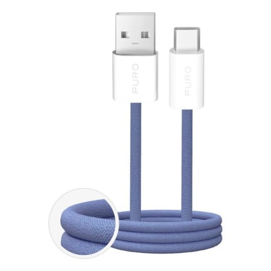 Câble USB PURO PUCAC10WFABK415MTBL 1,5 m USB-A vers USB-C Bleu TPE