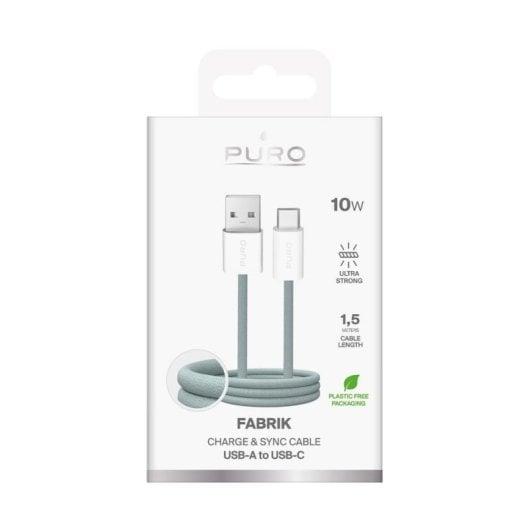 Câble USB PURO PUCAC10WFABK415MTGRN 1,5 m USB-A vers USB-C Vert